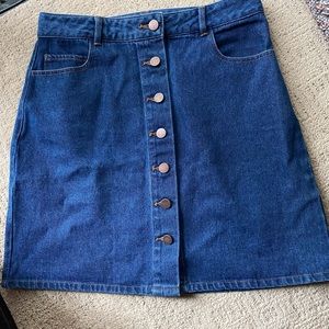 Button up denim skirt